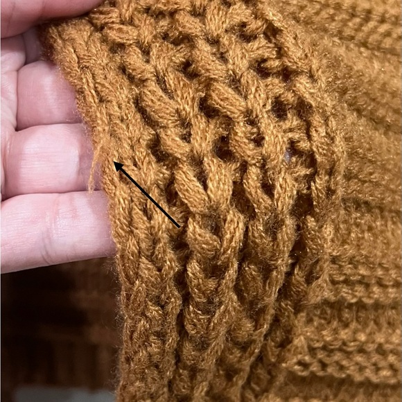 Knit Ruana, Camel, One Size - Picture 7 of 13